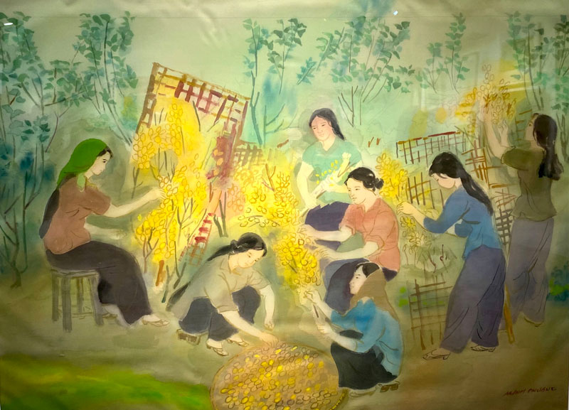 Tác phẩm“Vương vấn kén vàng” -Nguyễn Thị Minh Phương. (Nguồn ảnh: nhandan.vn)